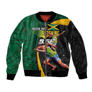 Proud of Jamaican Bomber Jacket Faster Than Lightning-9.58 Seconds - African Pride