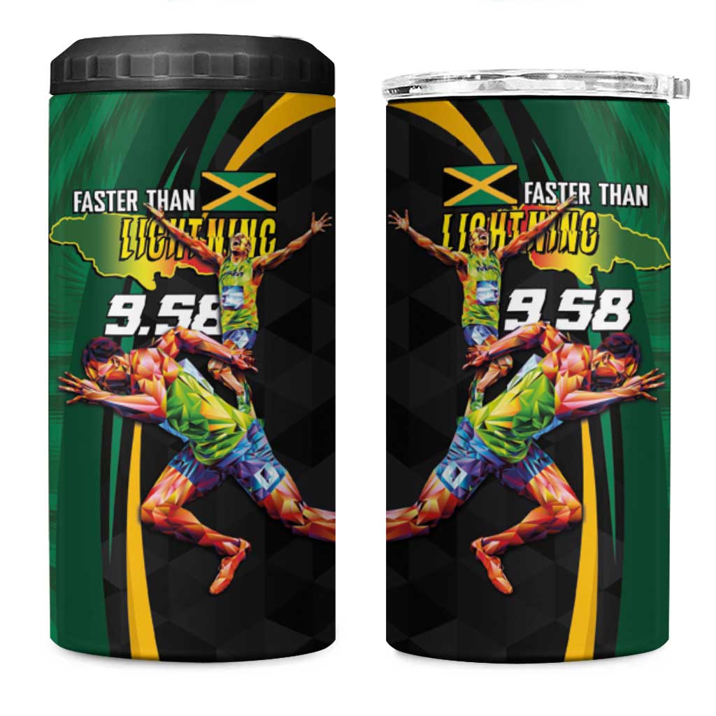Proud of Jamaican 4 in 1 Can Cooler Tumbler Faster Than Lightning-9.58 Seconds - African Pride