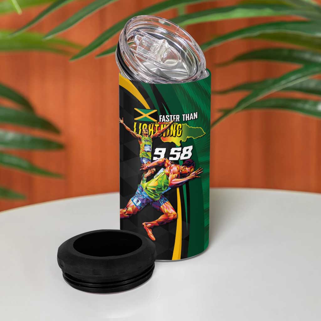 Proud of Jamaican 4 in 1 Can Cooler Tumbler Faster Than Lightning-9.58 Seconds - African Pride