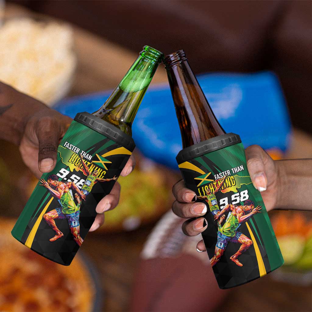 Proud of Jamaican 4 in 1 Can Cooler Tumbler Faster Than Lightning-9.58 Seconds - African Pride
