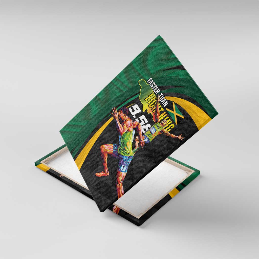 Proud of Jamaican Canvas Wall Art Faster Than Lightning-9.58 Seconds - African Pride