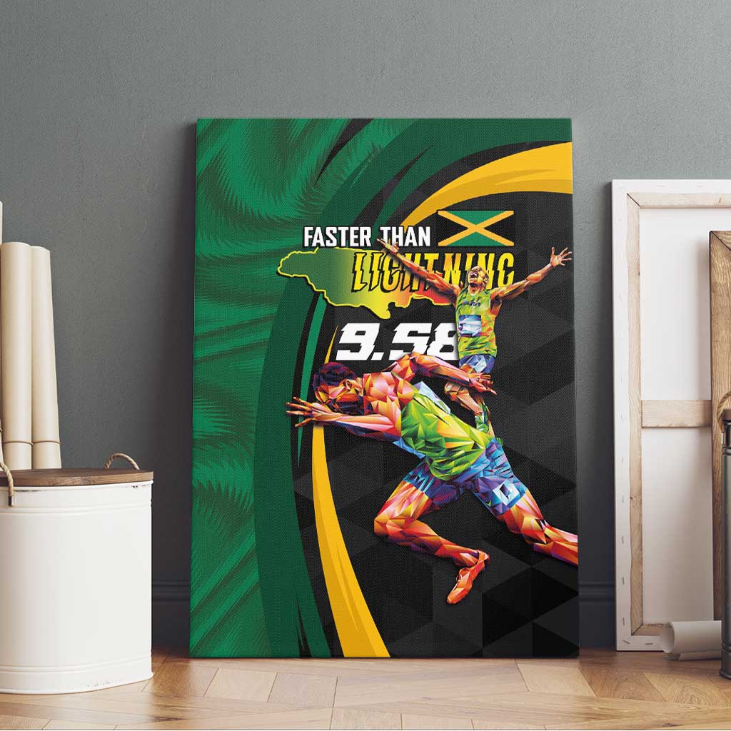 Proud of Jamaican Canvas Wall Art Faster Than Lightning-9.58 Seconds - African Pride