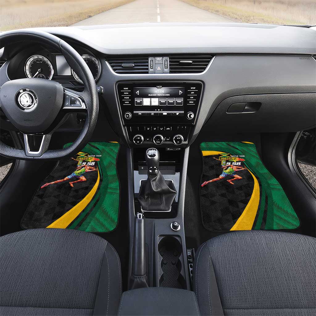 Proud of Jamaican Car Mats Faster Than Lightning-9.58 Seconds - African Pride