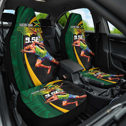 Proud of Jamaican Car Seat Cover Faster Than Lightning-9.58 Seconds - African Pride