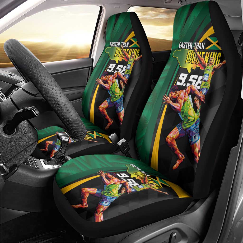 Proud of Jamaican Car Seat Cover Faster Than Lightning-9.58 Seconds - African Pride