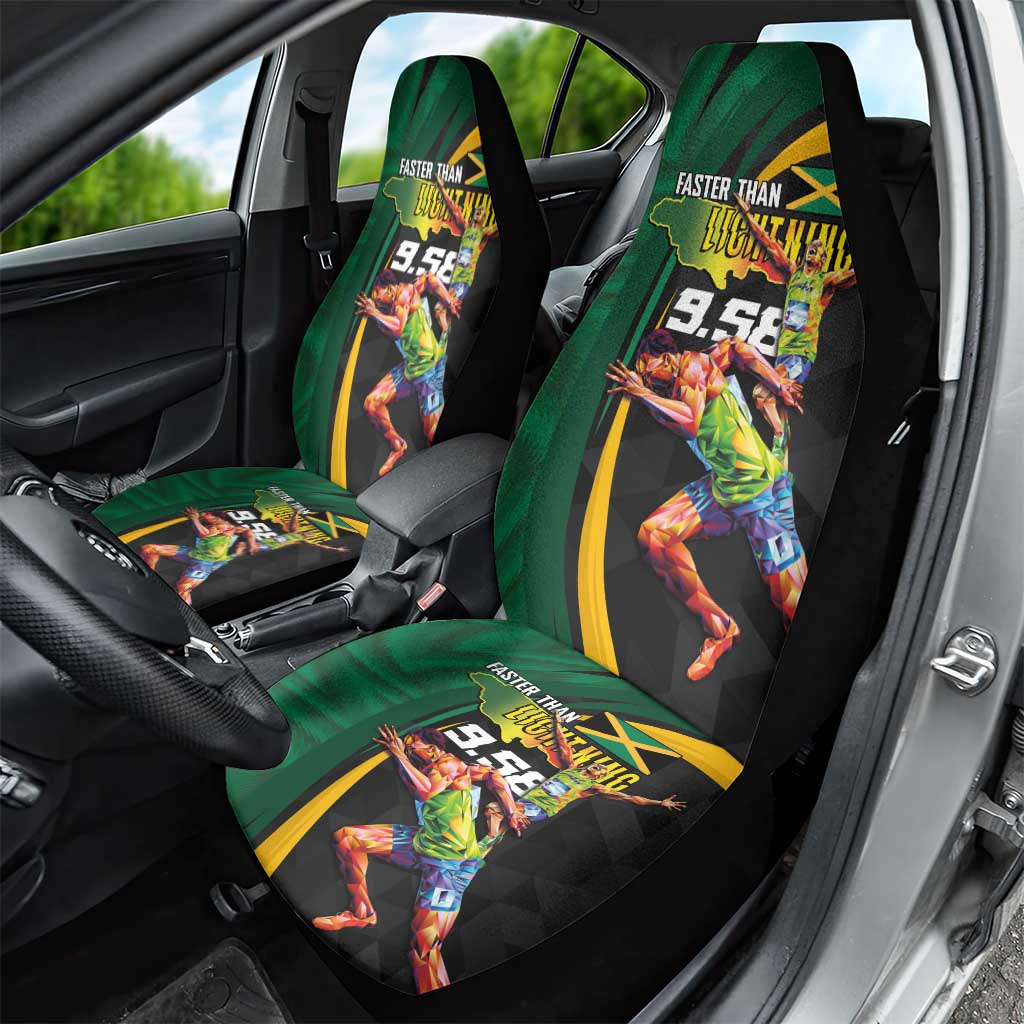 Proud of Jamaican Car Seat Cover Faster Than Lightning-9.58 Seconds - African Pride
