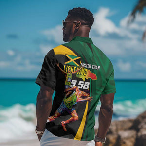 Proud of Jamaican Hawaiian Shirt Faster Than Lightning-9.58 Seconds - African Pride