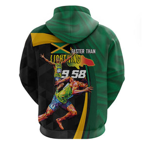 Proud of Jamaican Hoodie Faster Than Lightning-9.58 Seconds - African Pride