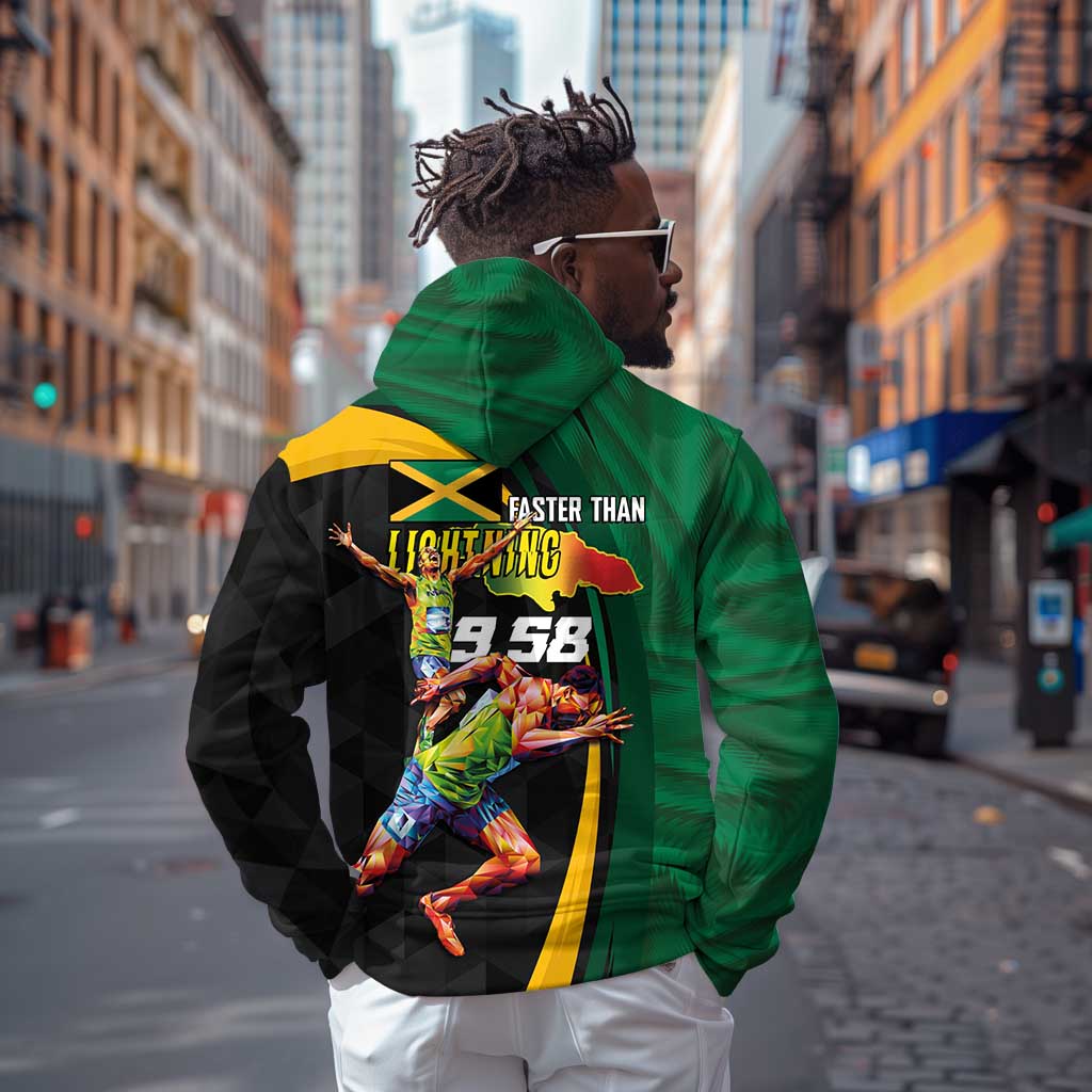 Proud of Jamaican Hoodie Faster Than Lightning-9.58 Seconds - African Pride