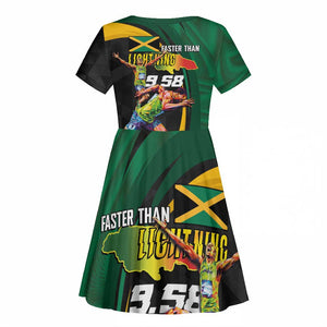 Proud of Jamaican Kid Short Sleeve Dress Faster Than Lightning-9.58 Seconds - African Pride
