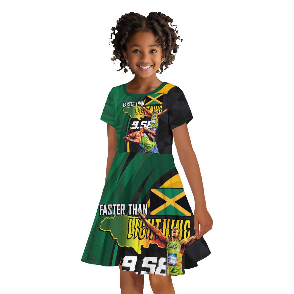 Proud of Jamaican Kid Short Sleeve Dress Faster Than Lightning-9.58 Seconds - African Pride