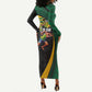 Proud of Jamaican Long Sleeve Bodycon Dress Faster Than Lightning-9.58 Seconds - African Pride