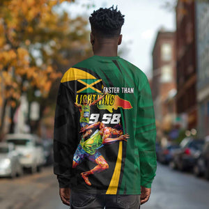 Proud of Jamaican Long Sleeve Shirt Faster Than Lightning-9.58 Seconds - African Pride