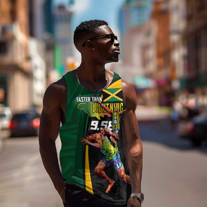 Proud of Jamaican Men Tank Top Faster Than Lightning-9.58 Seconds - African Pride