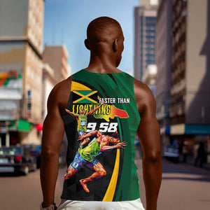Proud of Jamaican Men Tank Top Faster Than Lightning-9.58 Seconds - African Pride