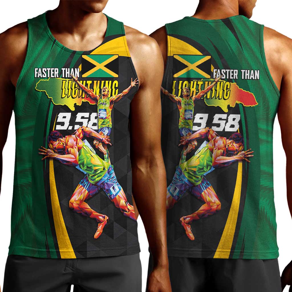 Proud of Jamaican Men Tank Top Faster Than Lightning-9.58 Seconds - African Pride