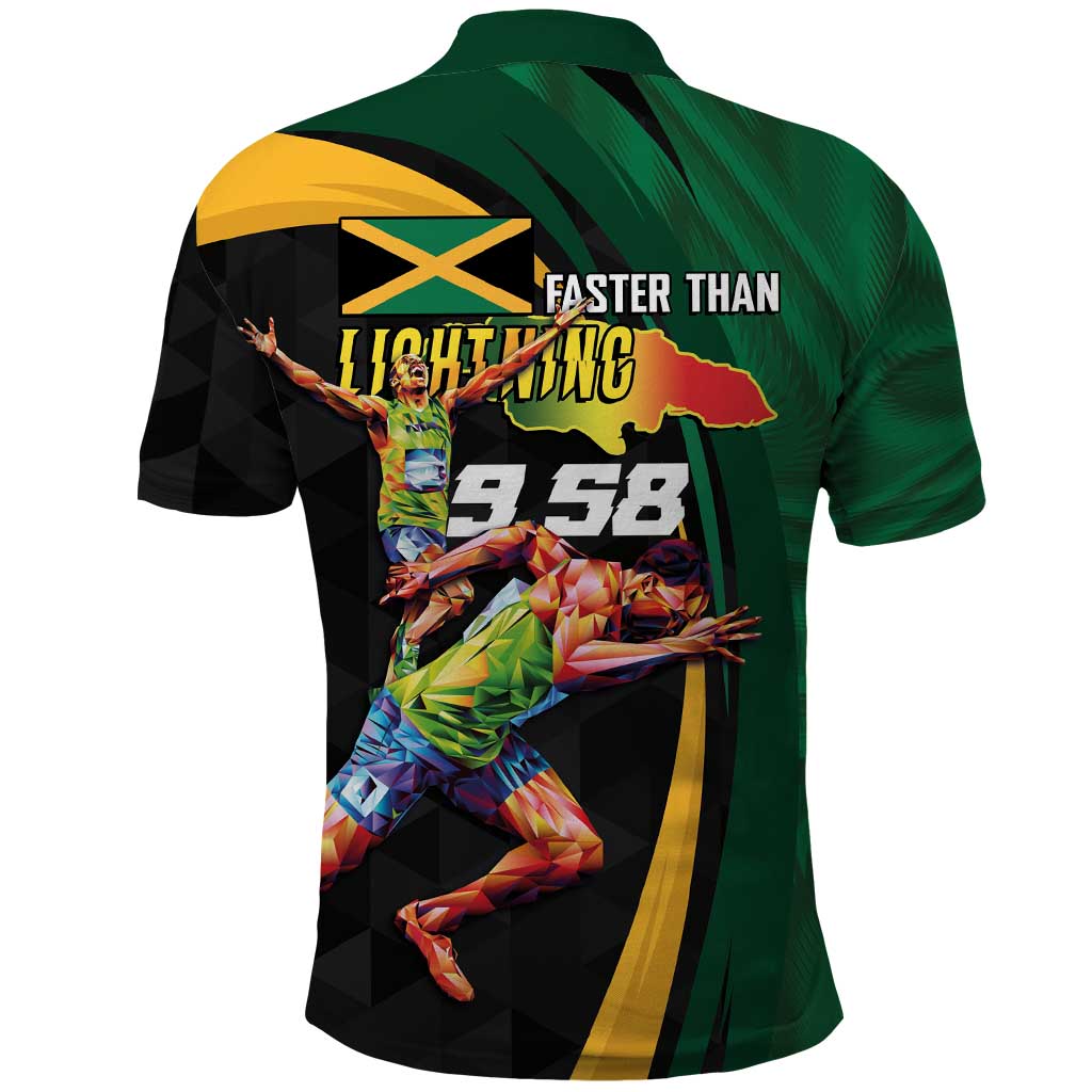 Proud of Jamaican Polo Shirt Faster Than Lightning-9.58 Seconds - African Pride