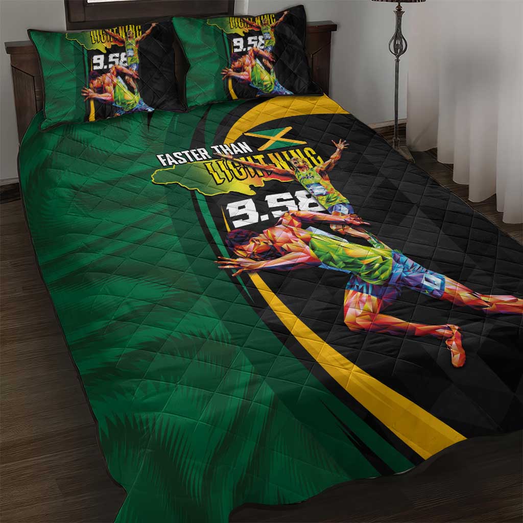 Proud of Jamaican Quilt Bed Set Faster Than Lightning-9.58 Seconds - African Pride