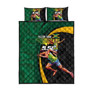 Proud of Jamaican Quilt Bed Set Faster Than Lightning-9.58 Seconds - African Pride