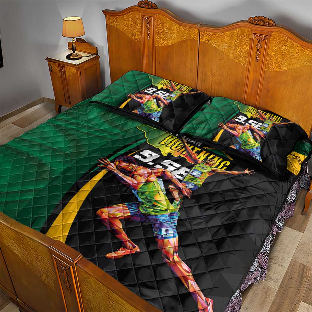 Proud of Jamaican Quilt Bed Set Faster Than Lightning-9.58 Seconds - African Pride