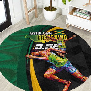 Proud of Jamaican Round Carpet Faster Than Lightning-9.58 Seconds - African Pride