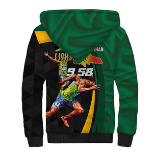 Proud of Jamaican Sherpa Hoodie Faster Than Lightning-9.58 Seconds - African Pride