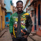Proud of Jamaican Sleeve Zip Bomber Jacket Faster Than Lightning-9.58 Seconds - African Pride