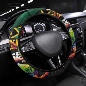 Proud of Jamaican Steering Wheel Cover Faster Than Lightning-9.58 Seconds - African Pride