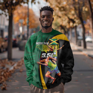 Proud of Jamaican Sweatshirt Faster Than Lightning-9.58 Seconds - African Pride
