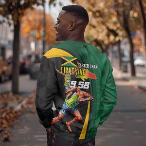 Proud of Jamaican Sweatshirt Faster Than Lightning-9.58 Seconds - African Pride