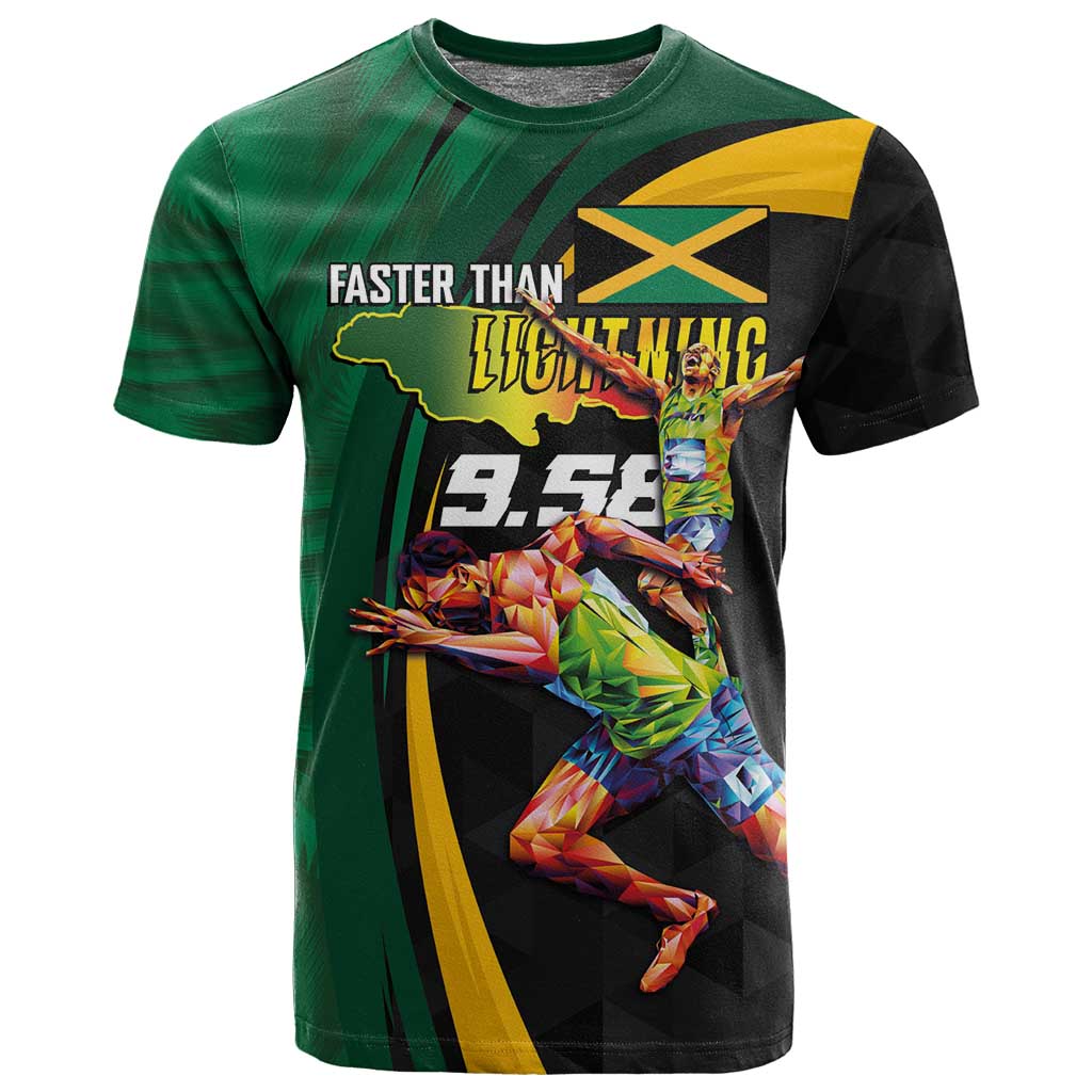 Proud of Jamaican T shirt Faster Than Lightning-9.58 Seconds - African Pride