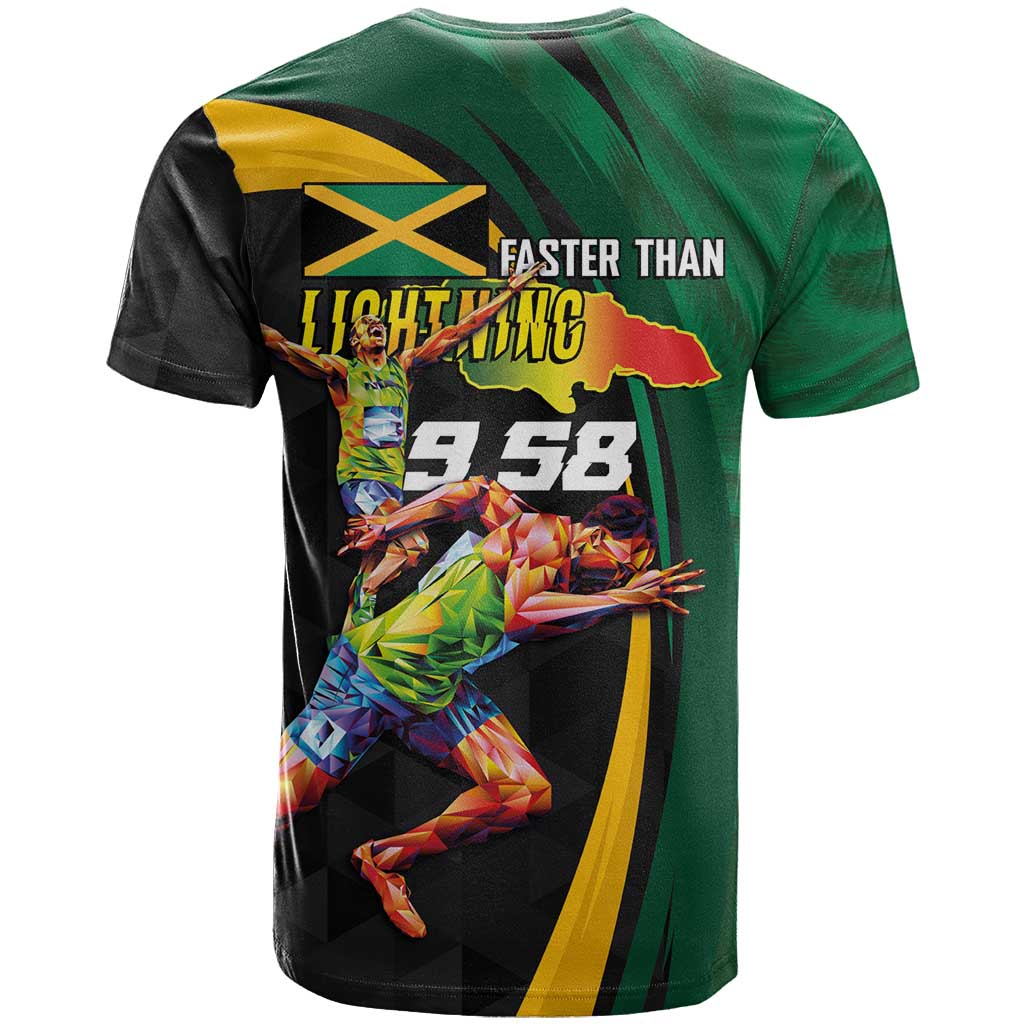 Proud of Jamaican T shirt Faster Than Lightning-9.58 Seconds - African Pride
