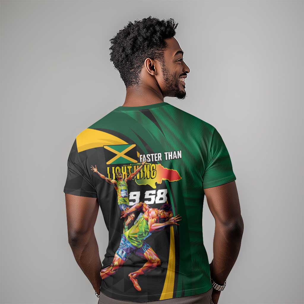 Proud of Jamaican T shirt Faster Than Lightning-9.58 Seconds - African Pride