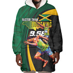 Proud of Jamaican Wearable Blanket Hoodie Faster Than Lightning-9.58 Seconds - African Pride