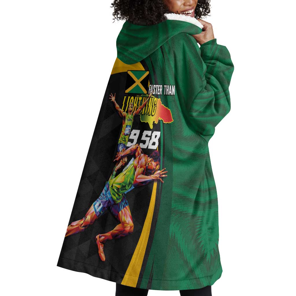 Proud of Jamaican Wearable Blanket Hoodie Faster Than Lightning-9.58 Seconds - African Pride