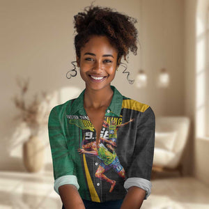 Proud of Jamaican Women Casual Shirt Faster Than Lightning-9.58 Seconds - African Pride