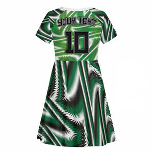Custom Nigeria Football Kid Short Sleeve Dress Sporty Super Eagles
