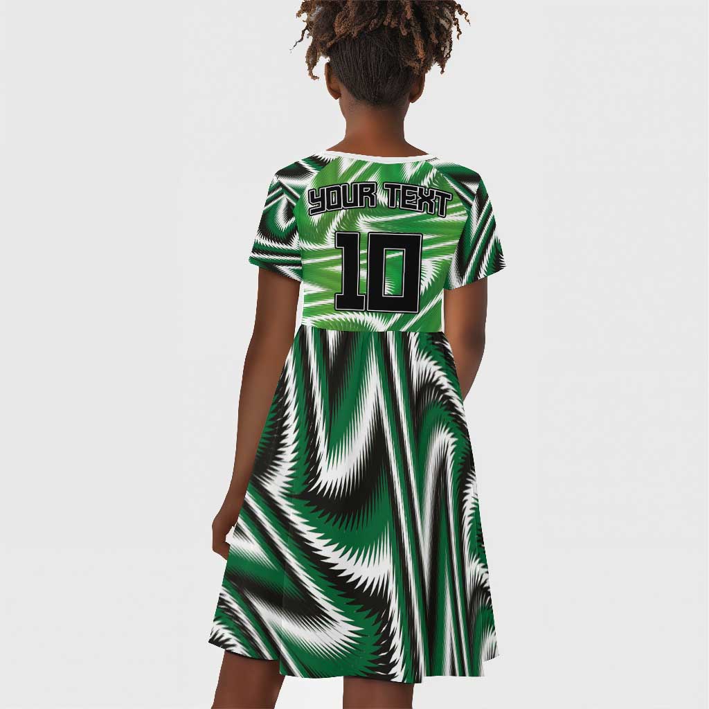 Custom Nigeria Football Kid Short Sleeve Dress Sporty Super Eagles