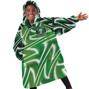 Custom Nigeria Football Kid Wearable Blanket Hoodie Sporty Super Eagles