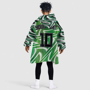 Custom Nigeria Football Kid Wearable Blanket Hoodie Sporty Super Eagles