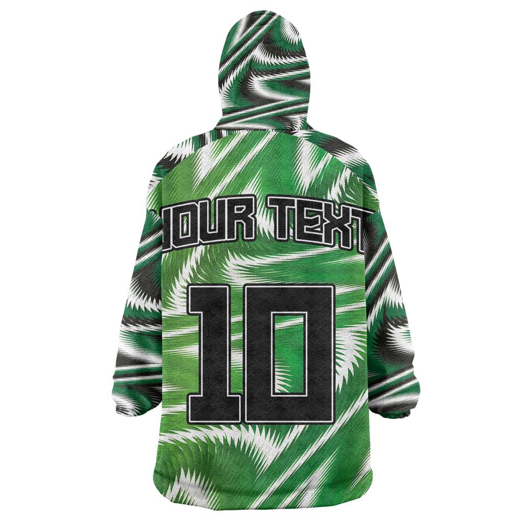 Custom Nigeria Football Kid Wearable Blanket Hoodie Sporty Super Eagles