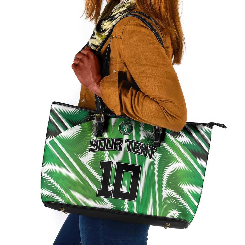 Custom Nigeria Football Leather Tote Bag Sporty Super Eagles
