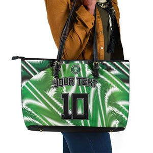 Custom Nigeria Football Leather Tote Bag Sporty Super Eagles