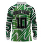 Custom Nigeria Football Long Sleeve Polo Shirt Sporty Super Eagles