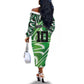 Custom Nigeria Football Off The Shoulder Long Sleeve Dress Sporty Super Eagles
