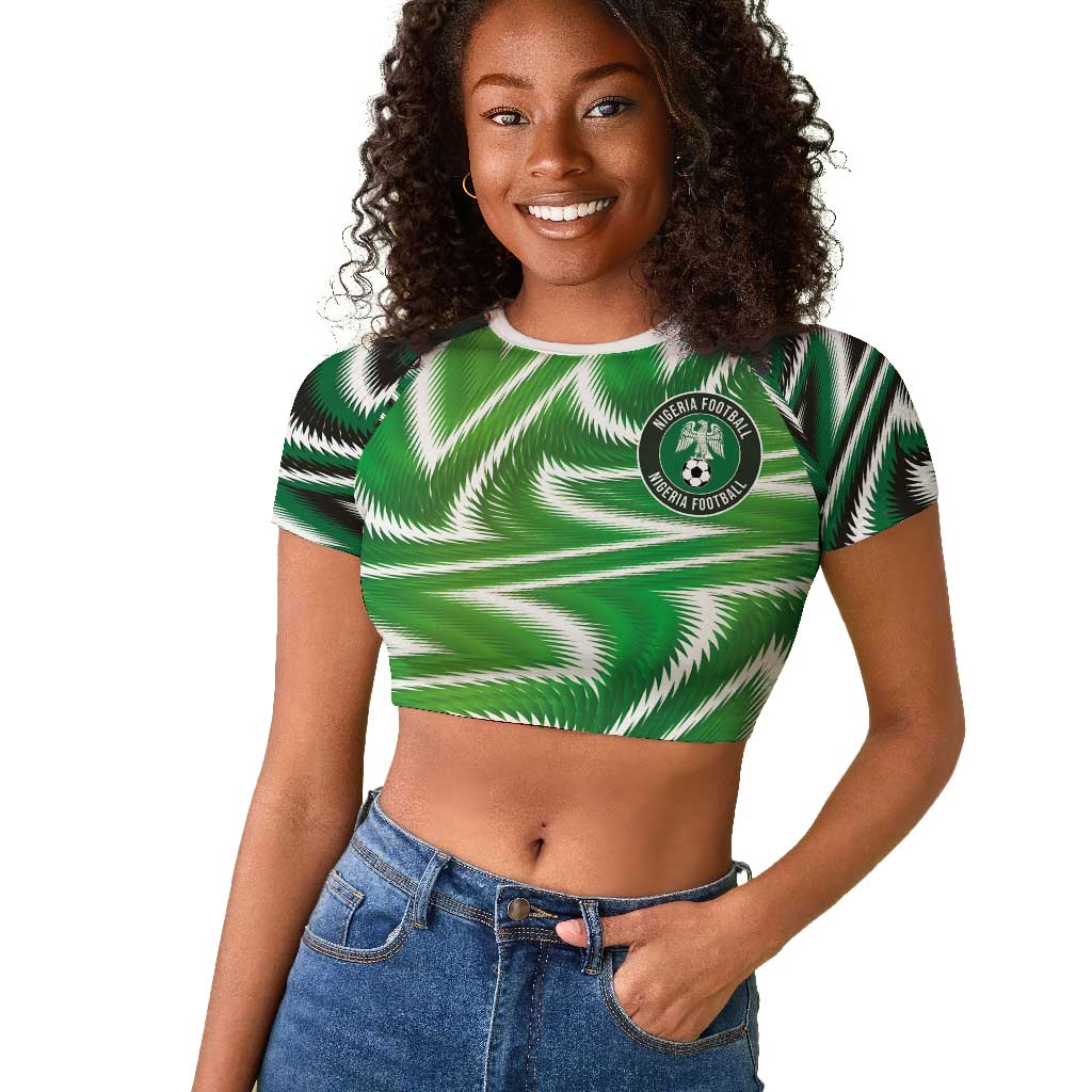Custom Nigeria Football Raglan Cropped T shirt Sporty Super Eagles