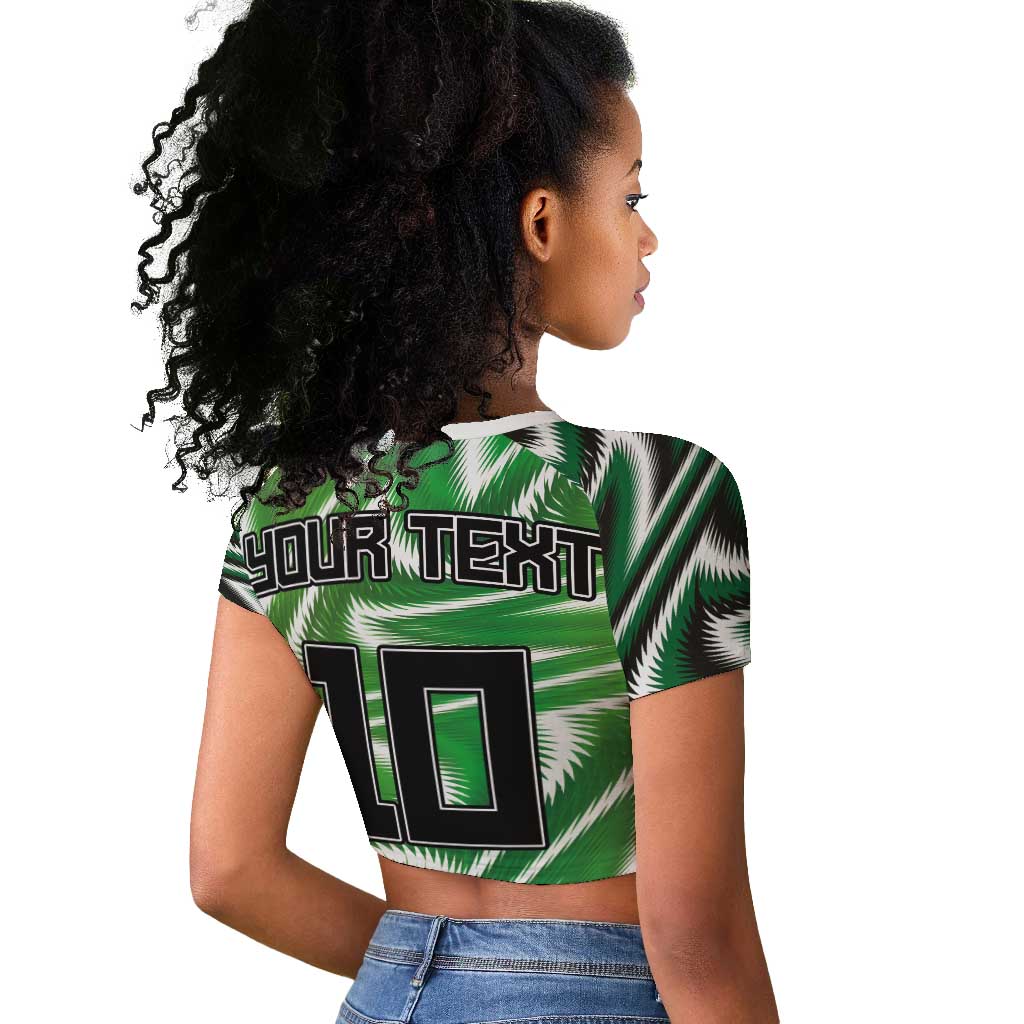 Custom Nigeria Football Raglan Cropped T shirt Sporty Super Eagles