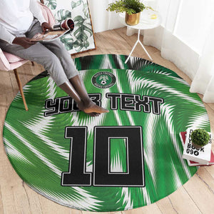 Custom Nigeria Football Round Carpet Sporty Super Eagles