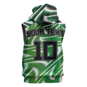 Custom Nigeria Football Sleeveless Hoodie Sporty Super Eagles - African Pride