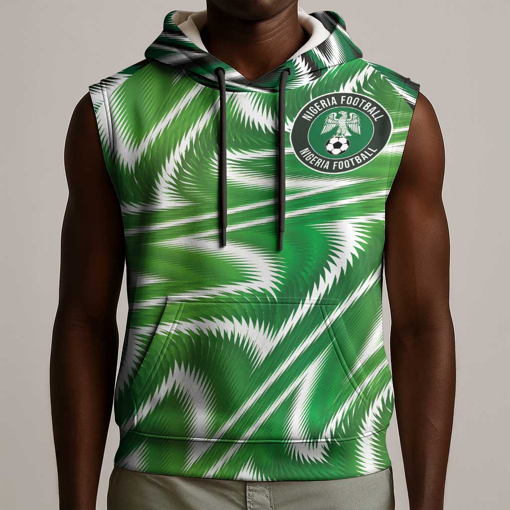 Custom Nigeria Football Sleeveless Hoodie Sporty Super Eagles - African Pride